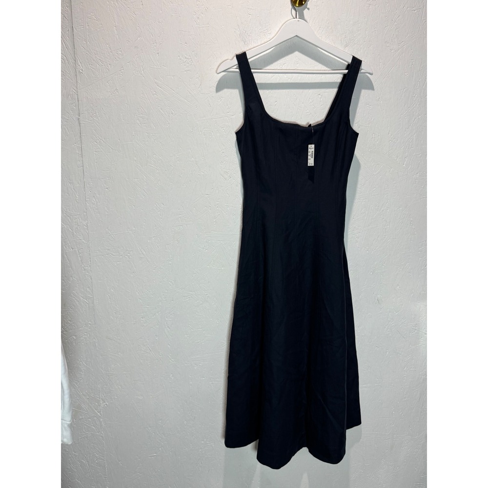 Madewell Rylee Midi Dress Classic Navy Blue Smocked Back NU559 Size 0